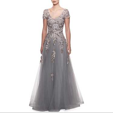 LA FEMME long formal gown Size 8 Embroidered Moth… - image 1