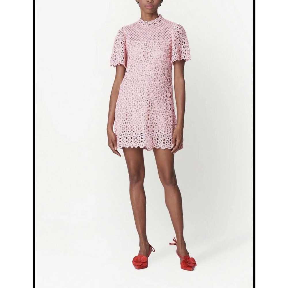 Carolina Herrera floral crochet-knit shift dress … - image 1