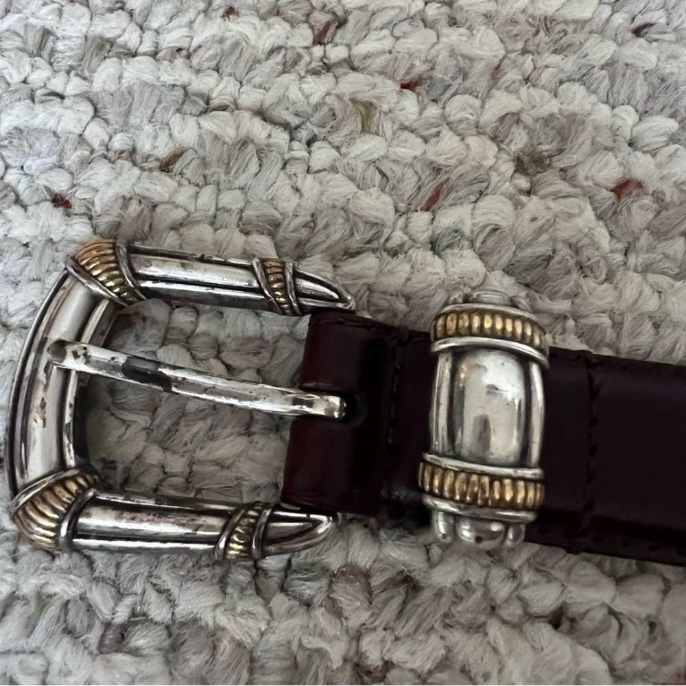 Vintage Fossil Brown Leather Belt With Ornate Buc… - image 6