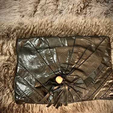 Italian leather Vintage  clutch purse