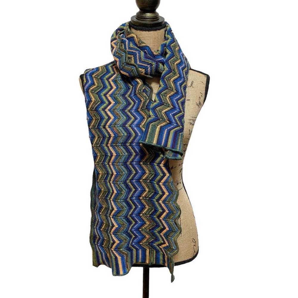 MISSONI Zigzag Marble Muffler Multi-color Stole i… - image 1