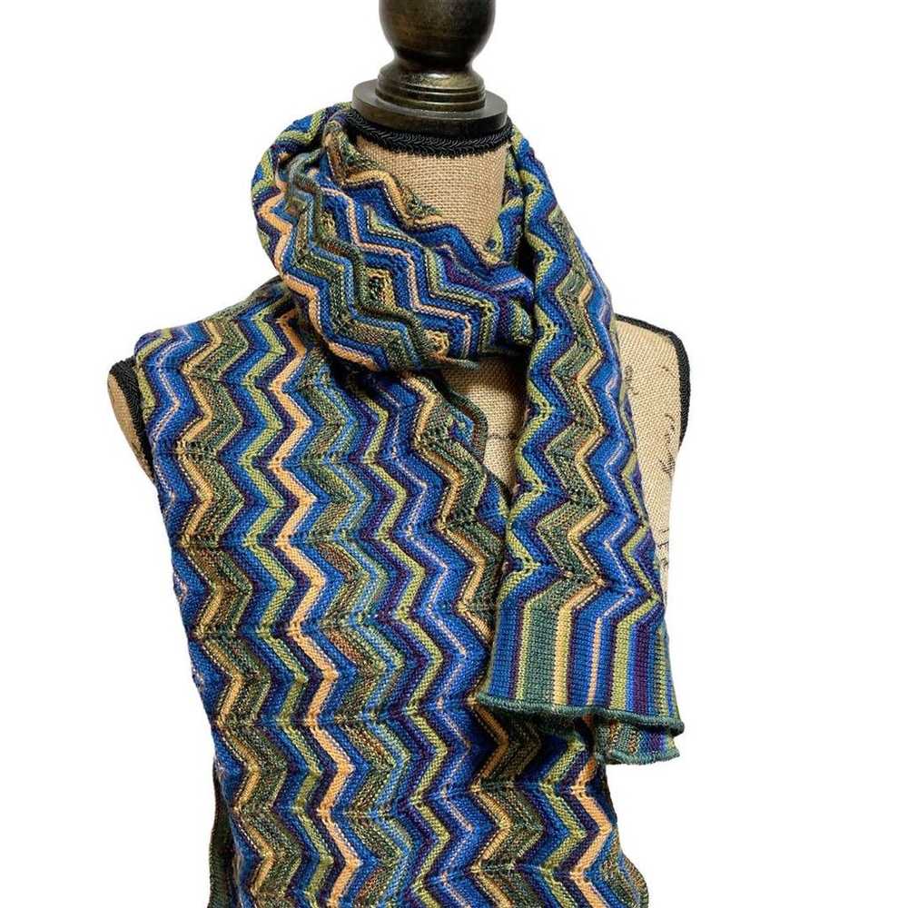 MISSONI Zigzag Marble Muffler Multi-color Stole i… - image 2