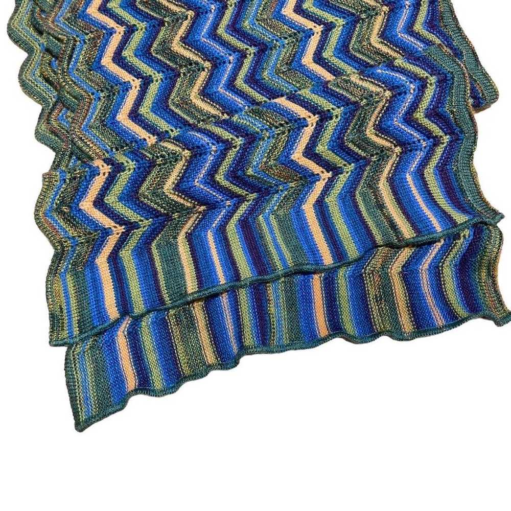 MISSONI Zigzag Marble Muffler Multi-color Stole i… - image 3