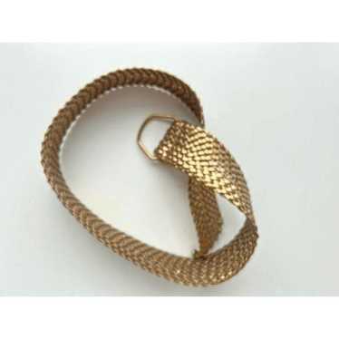 Vintage 90s Gold Tone Woven Ladies Belt