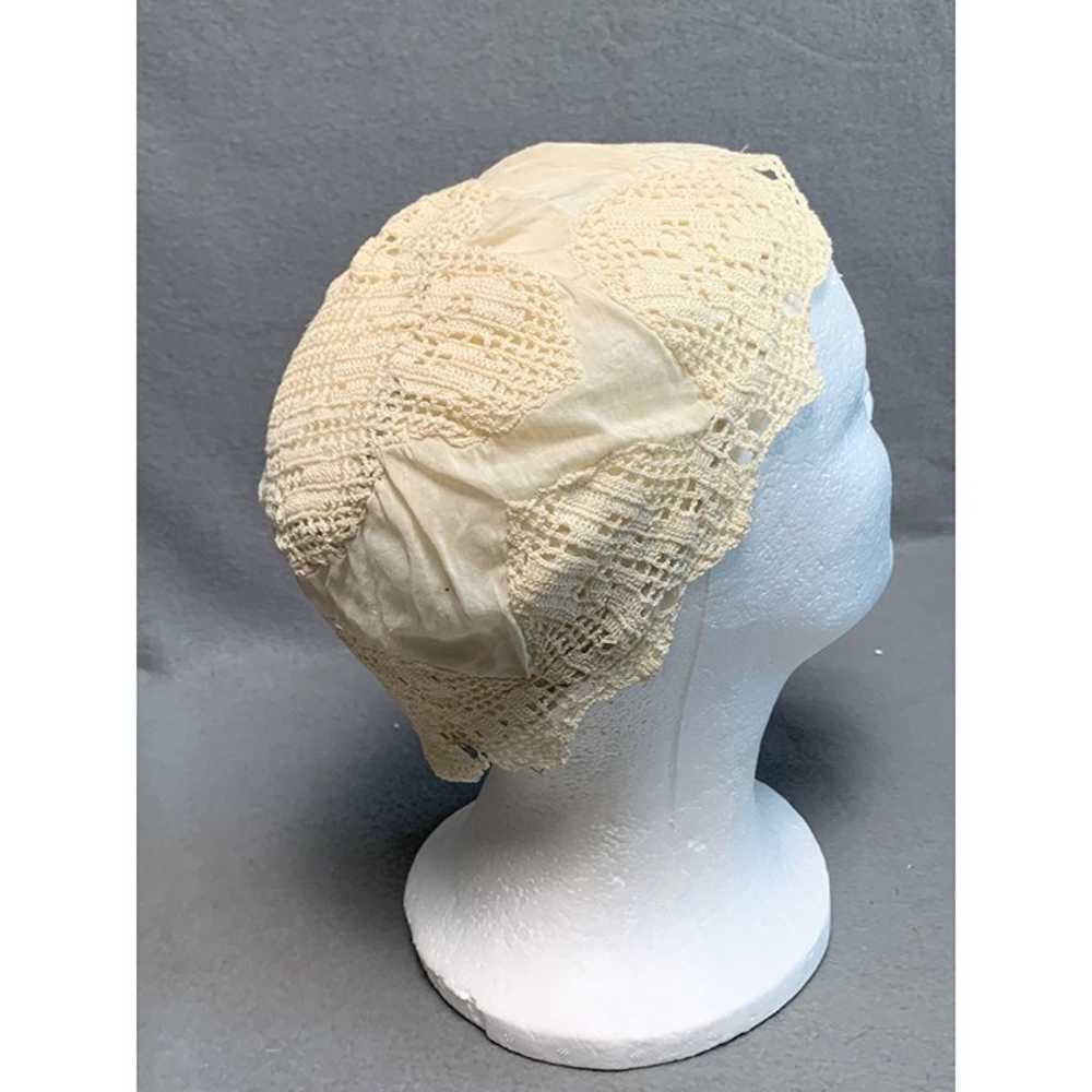 Vintage Handmade Lace & Silk Bonnet - For the Fan… - image 11