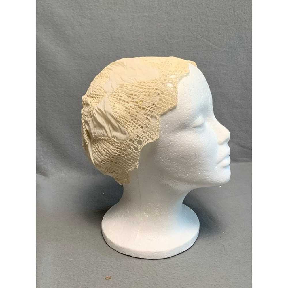 Vintage Handmade Lace & Silk Bonnet - For the Fan… - image 7