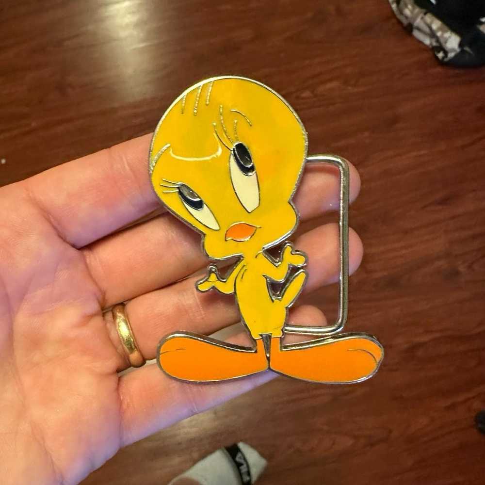 Vintage Tweety Bird Belt Buckle - image 4