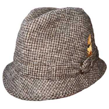 FailsWorth Herringbone Hat Fedora Gray Beige Wool… - image 1