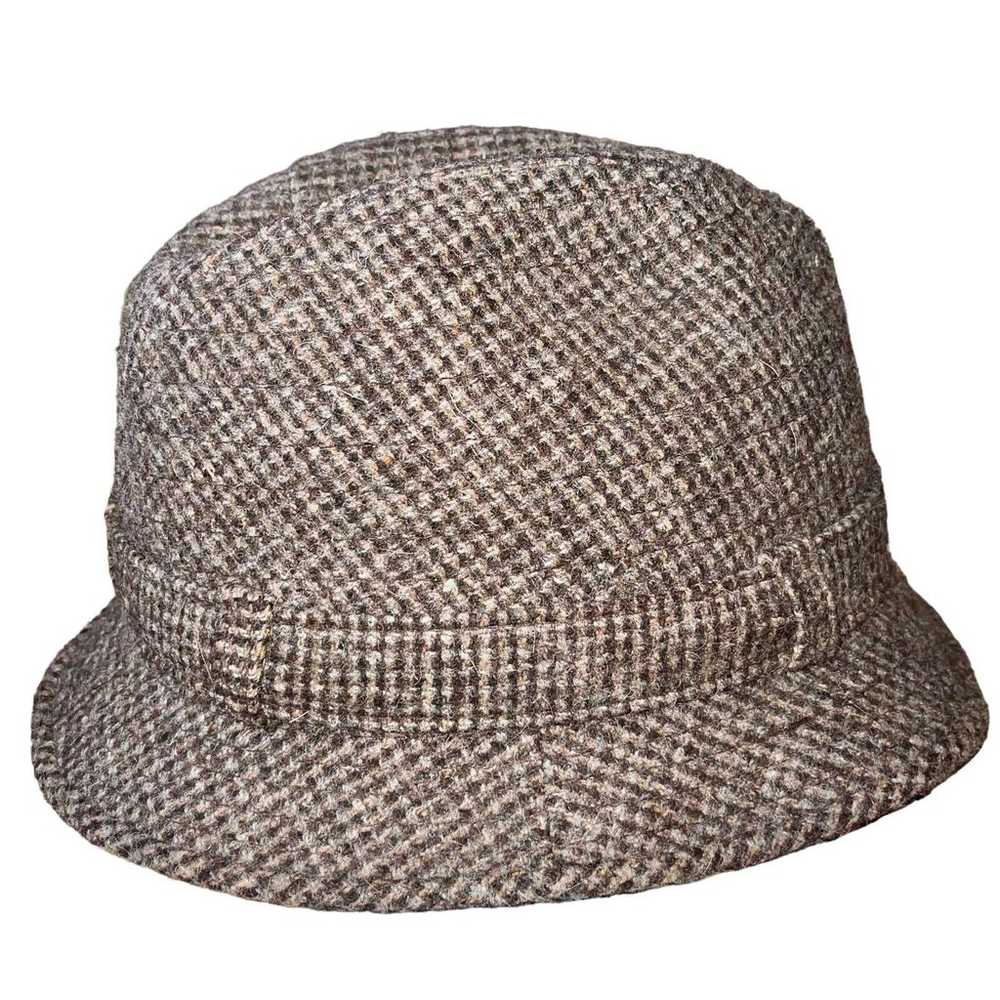 FailsWorth Herringbone Hat Fedora Gray Beige Wool… - image 4