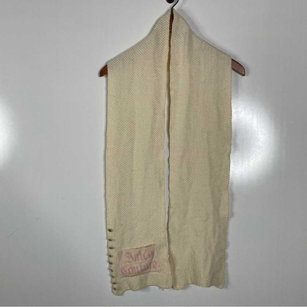 Y2K Vintage Juicy Couture Merino Wool Cream Scarf… - image 1