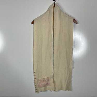 Y2K Vintage Juicy Couture Merino Wool Cream Scarf… - image 1