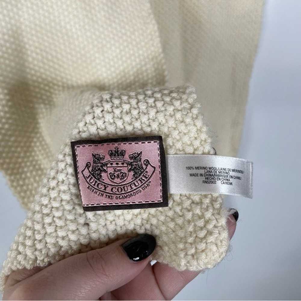 Y2K Vintage Juicy Couture Merino Wool Cream Scarf… - image 4