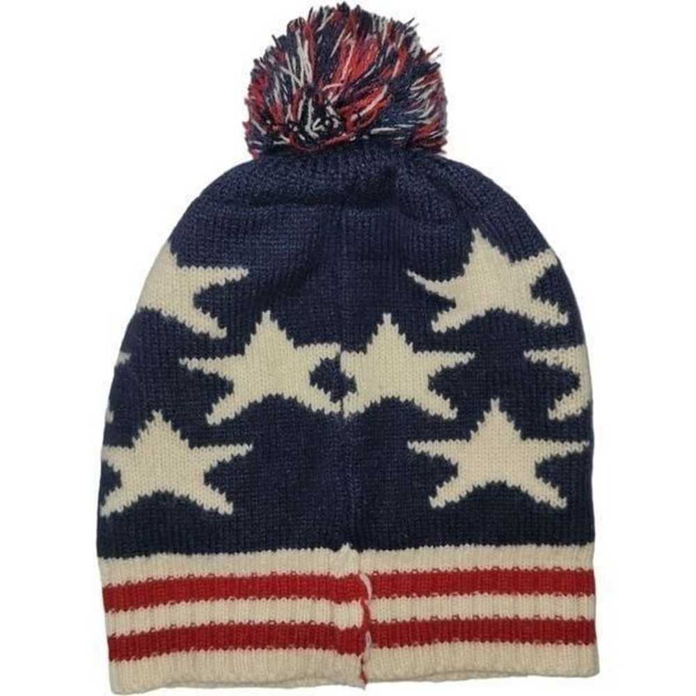 Vintage Knitted Ski Cap USA Stars and Stripes - image 2