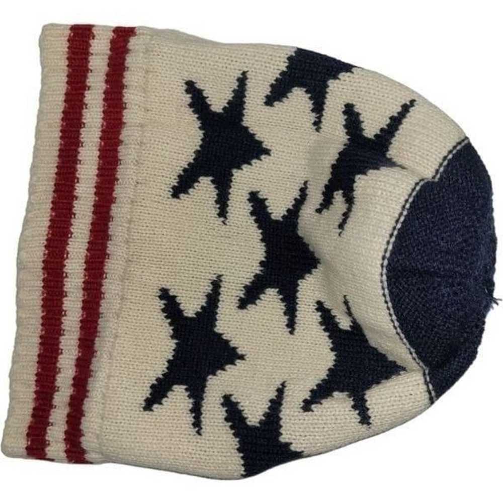 Vintage Knitted Ski Cap USA Stars and Stripes - image 3