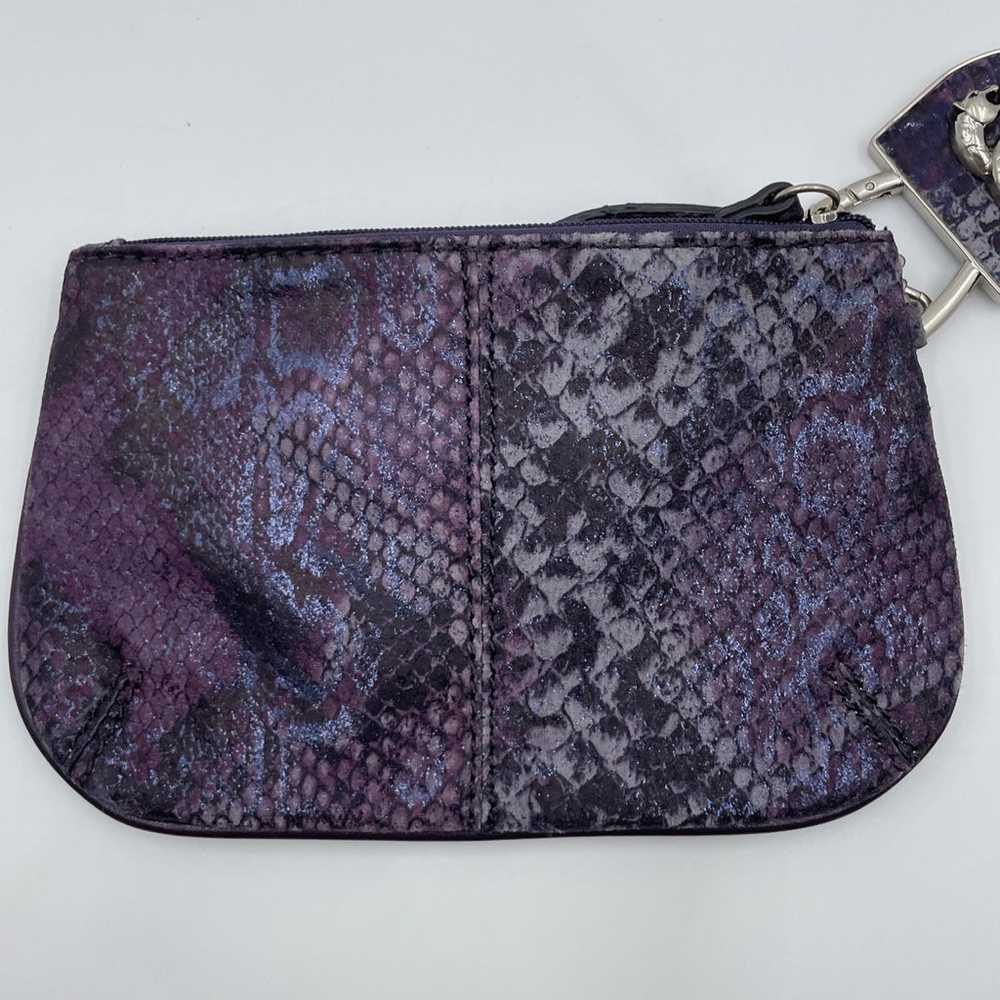 Vintage 80s Sharif Purple Leather Hand Bag Purse … - image 5