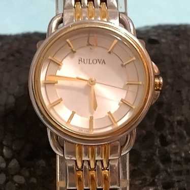 Women's vintage Bulova two toned analog watch.