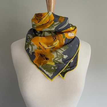 Floral Watercolor Square Silky Scarf