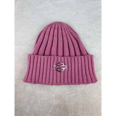 Vintage Y2K Harley Davidson Pink Knit Beanie Tobog