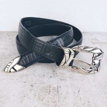 Vintage Brighton ONYX 1994 Black Leather Belt size