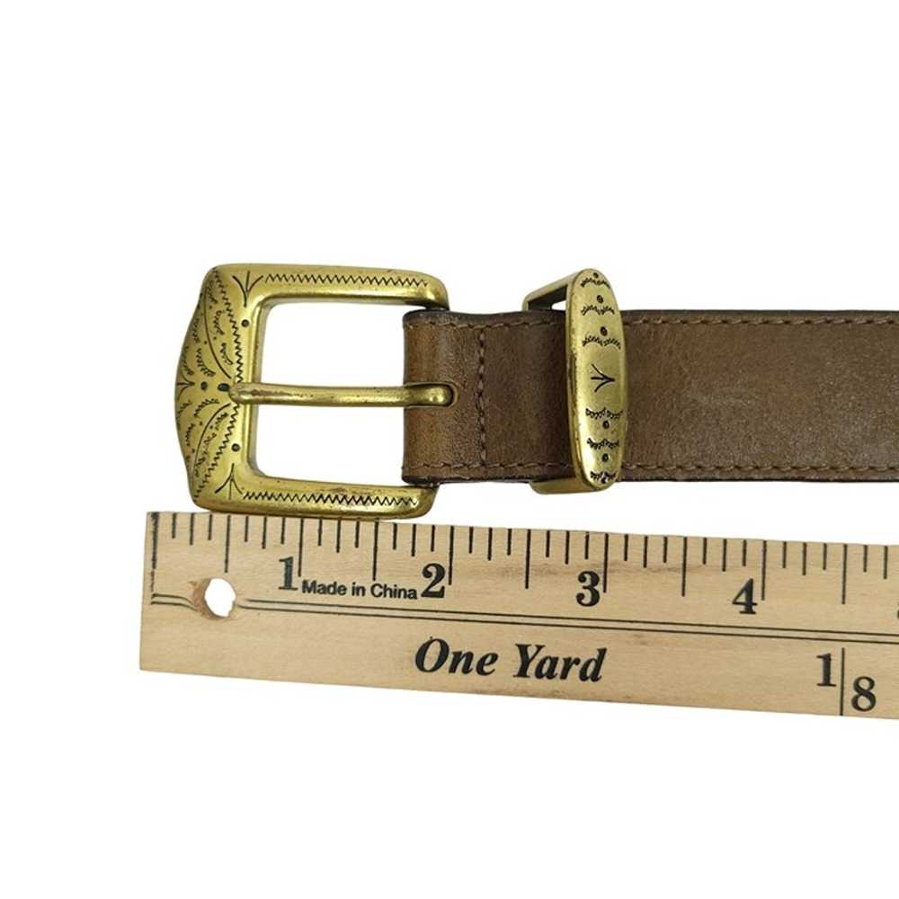 Brighton Leather Belt Vintage Brown Blue 3-Tone S… - image 10