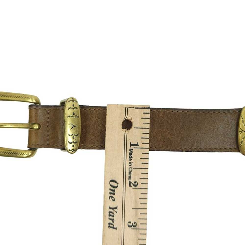 Brighton Leather Belt Vintage Brown Blue 3-Tone S… - image 11