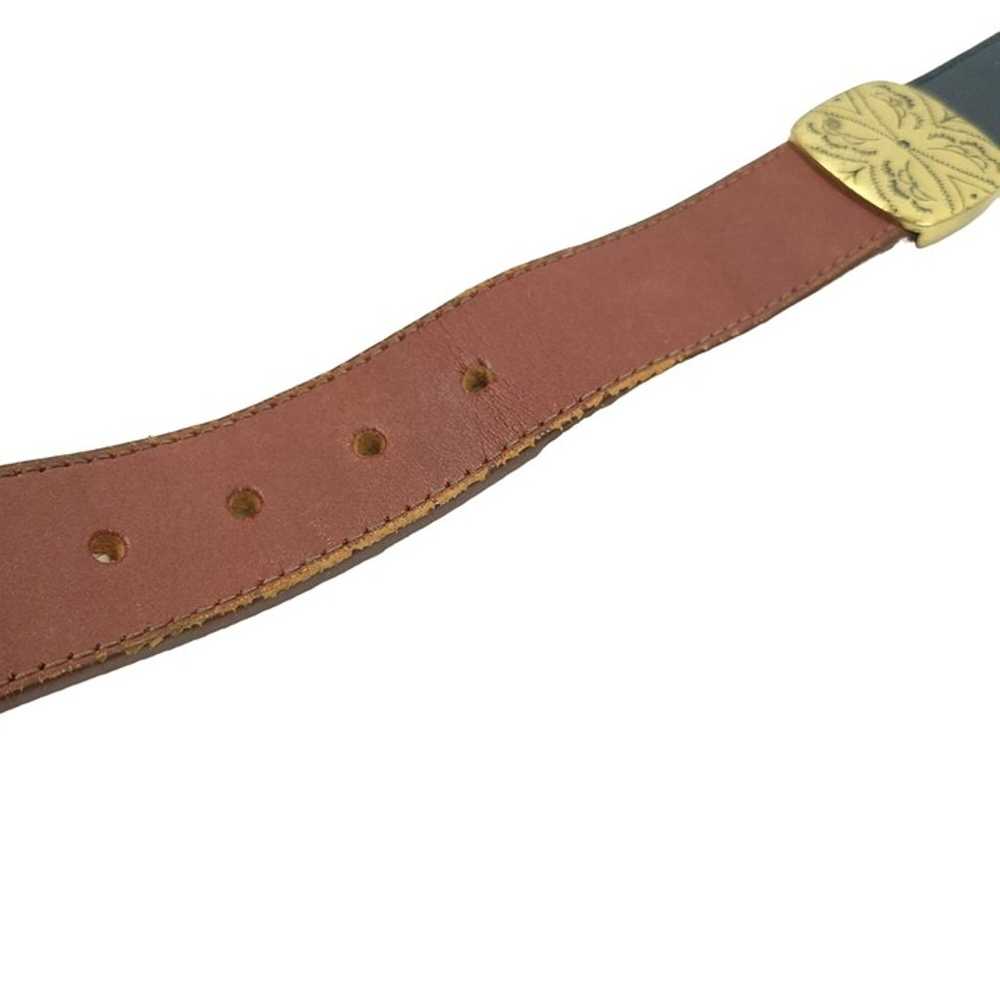 Brighton Leather Belt Vintage Brown Blue 3-Tone S… - image 4