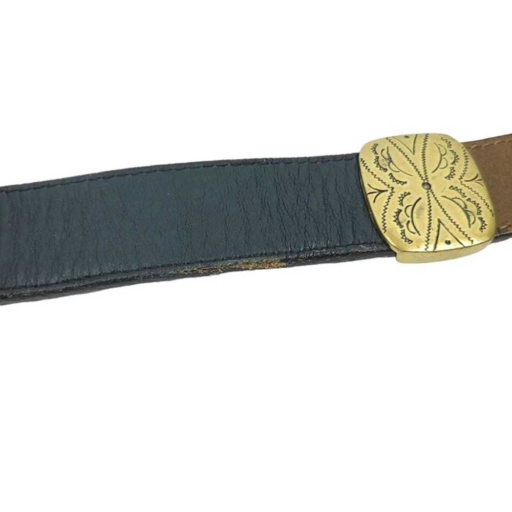 Brighton Leather Belt Vintage Brown Blue 3-Tone S… - image 5