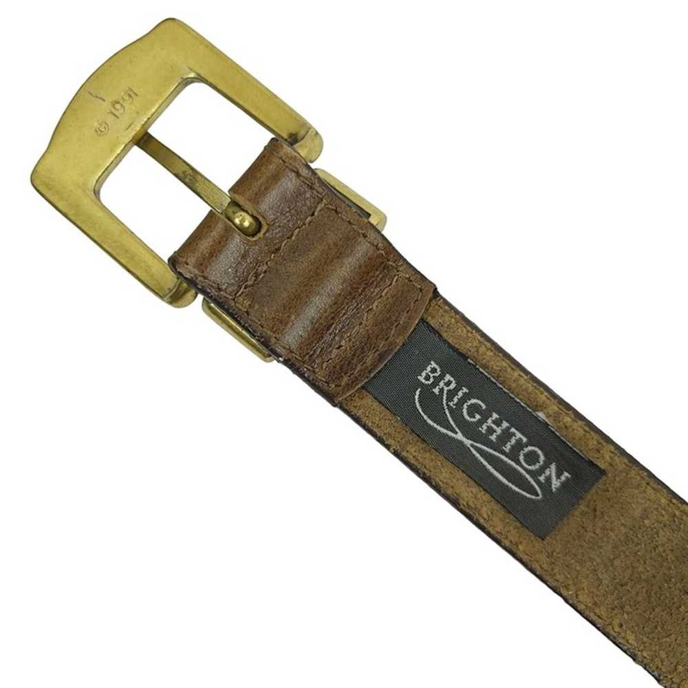 Brighton Leather Belt Vintage Brown Blue 3-Tone S… - image 6