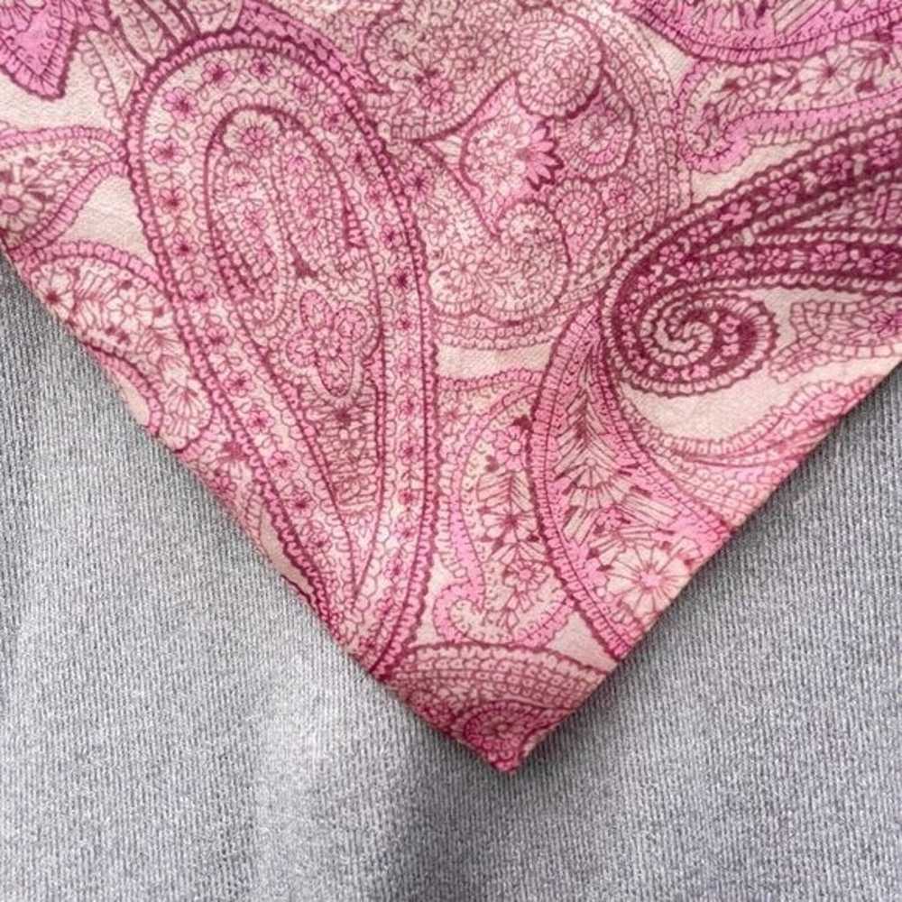 VTG 60s Silk Paisley Pink Scarf Shawl Sheer Women… - image 5