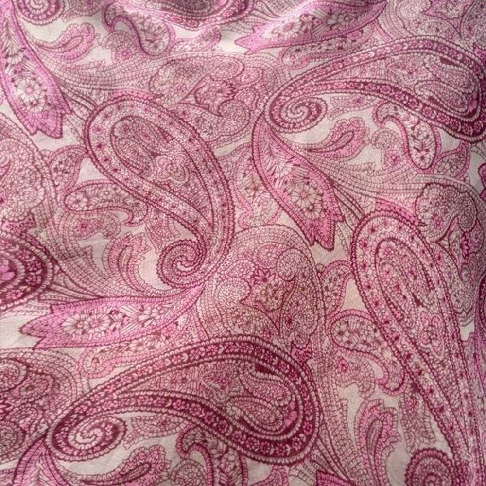 VTG 60s Silk Paisley Pink Scarf Shawl Sheer Women… - image 6