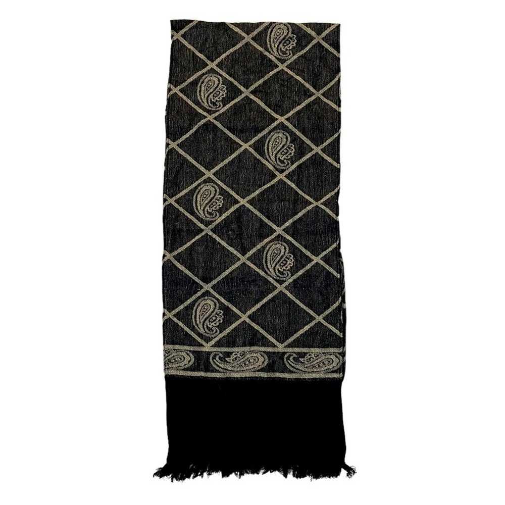 Evan Picone Scarf Womens Paisley Fringe Minimalis… - image 1