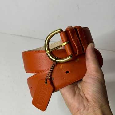 Coach Vintage Bright Orange Leather Belt With Has… - image 1