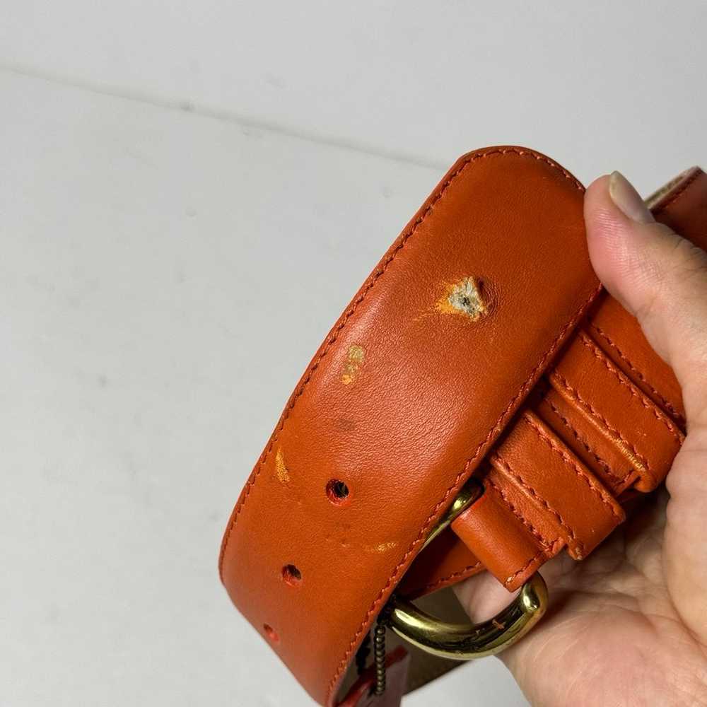 Coach Vintage Bright Orange Leather Belt With Has… - image 3