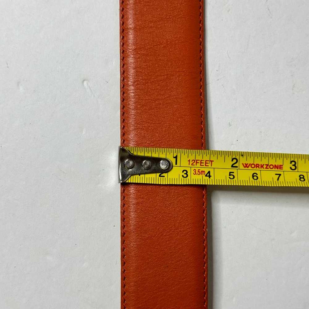 Coach Vintage Bright Orange Leather Belt With Has… - image 8