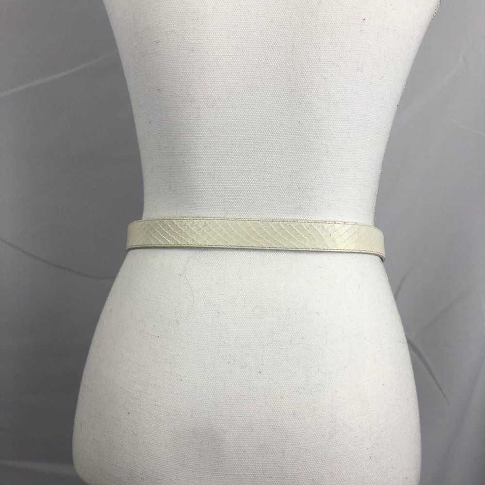 VINTAGE Genuine Snakeskin White Belt - image 4