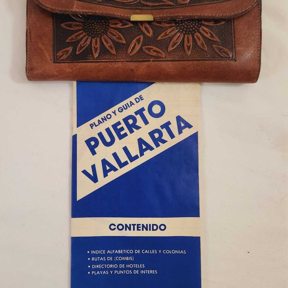 Vintage Brown Leather Tooled Wallet from Puerto V… - image 2