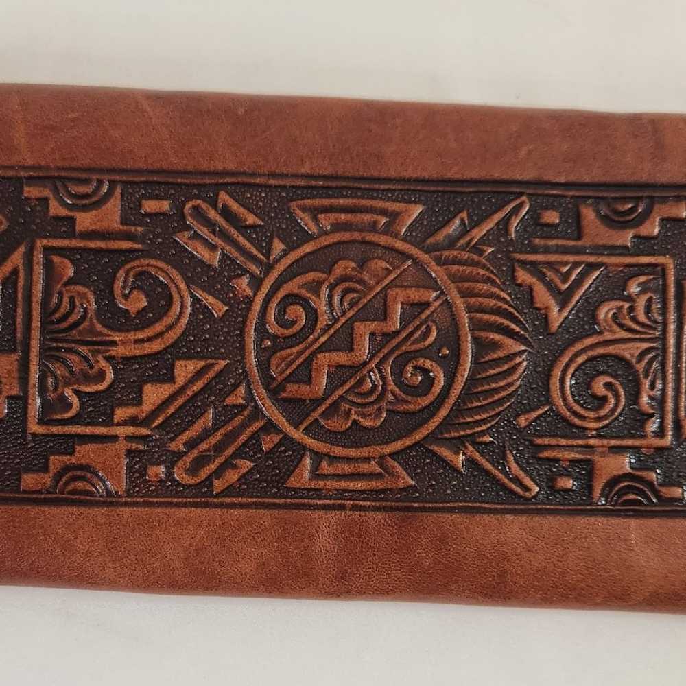 Vintage Brown Leather Tooled Wallet from Puerto V… - image 4