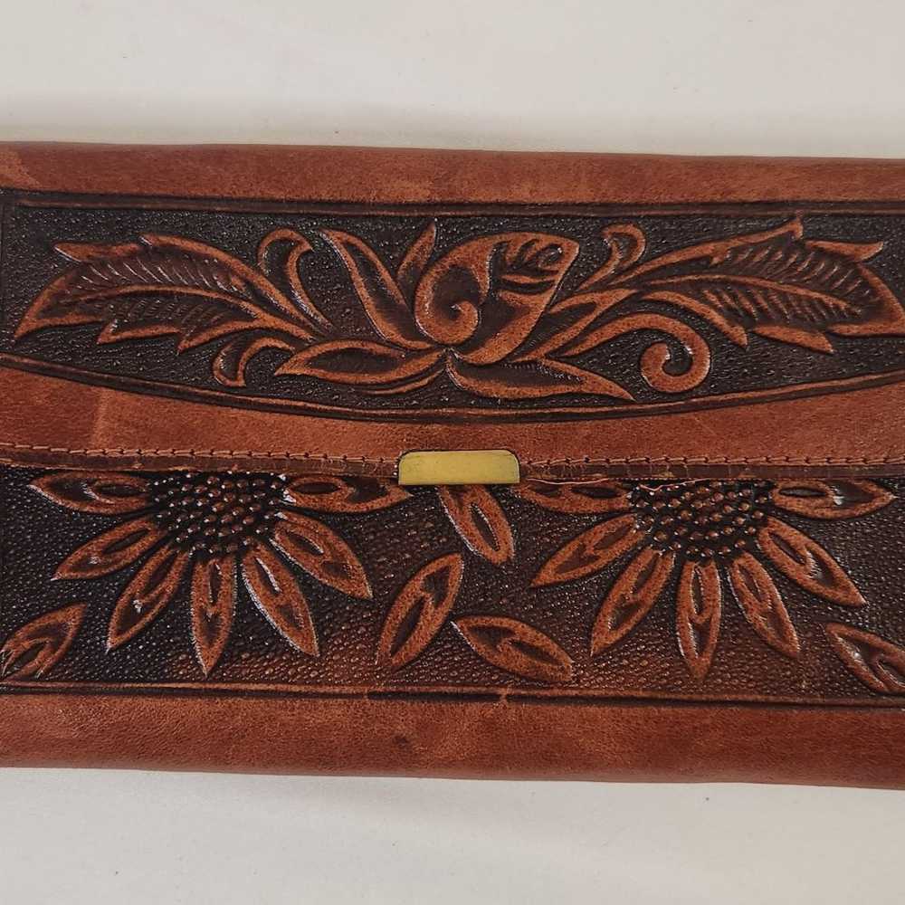 Vintage Brown Leather Tooled Wallet from Puerto V… - image 9