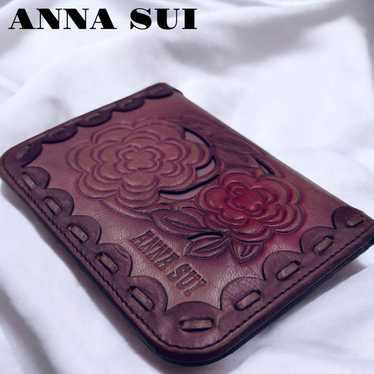 【Rare】ANNA SUI Anna Sui Pass Case Purple Rose Rose - image 1