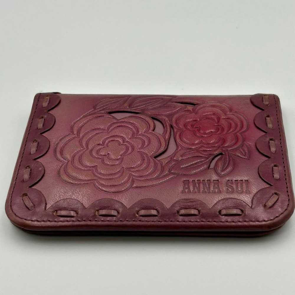 【Rare】ANNA SUI Anna Sui Pass Case Purple Rose Rose - image 2