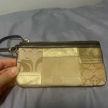 Vintage Coach Patchwork Gold Signature C Suede Wri