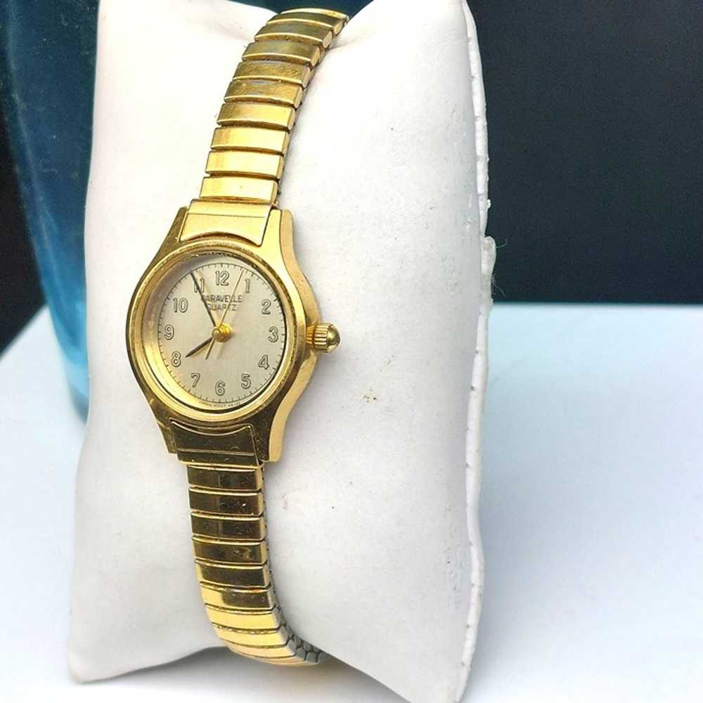 Vintage Caravelle by Bulova Quartz Watch Women Go… - image 2