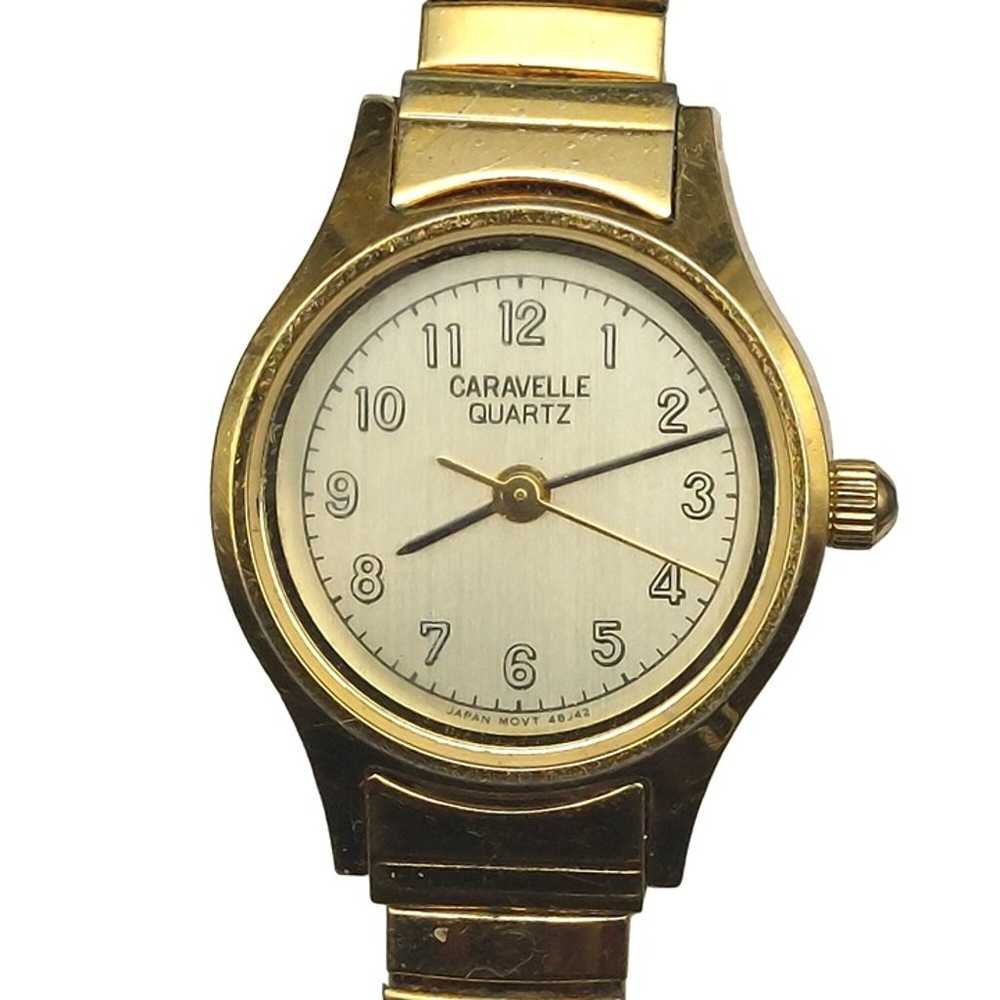 Vintage Caravelle by Bulova Quartz Watch Women Go… - image 7