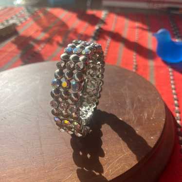 Vtg Cocktail BraceletAurora Borealis Rhinestone Mi