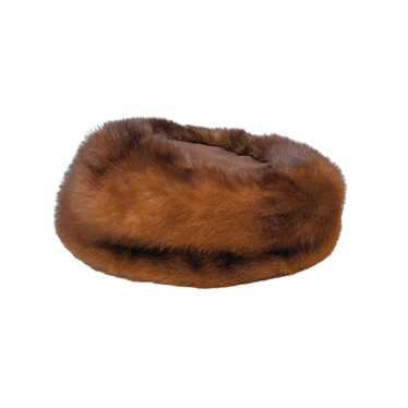 Vintage 60s Brown Bachrachs Fur Pillbox Hat Class… - image 1