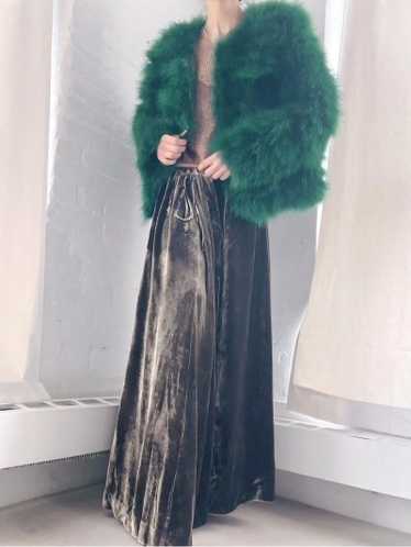 emerald green feather jacket - image 1