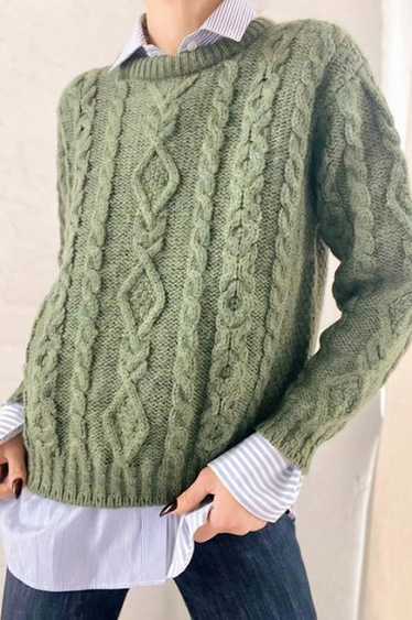 Irish wool LL Bean cable knit sweater