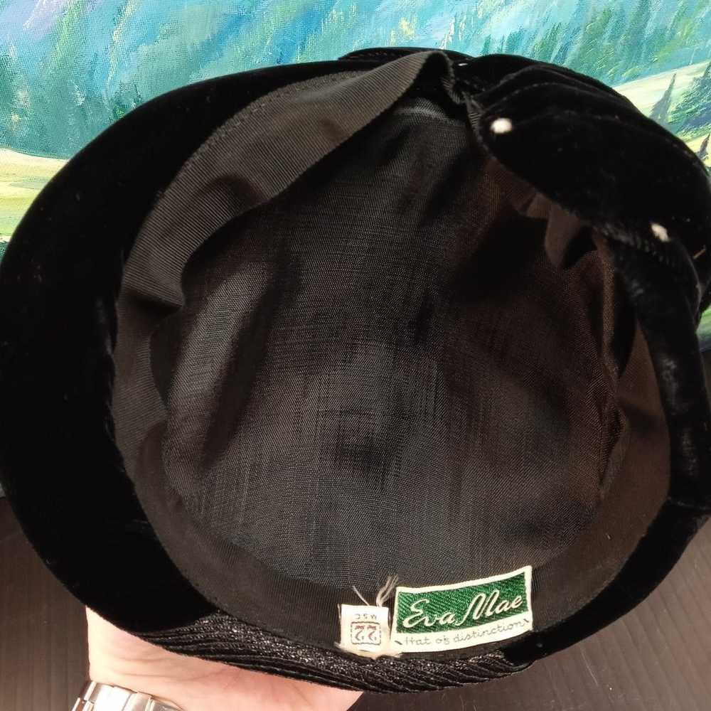 (2) Vintage Mid-Century Eva Mae Black Hats - image 5