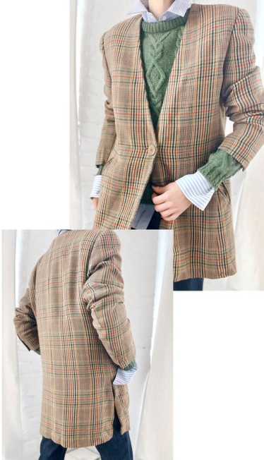 Italian check wool blazer