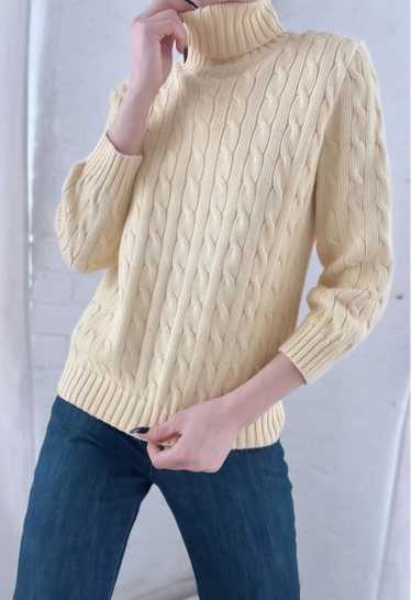 winter sunshine Ralph Lauren cotton cable knit tur